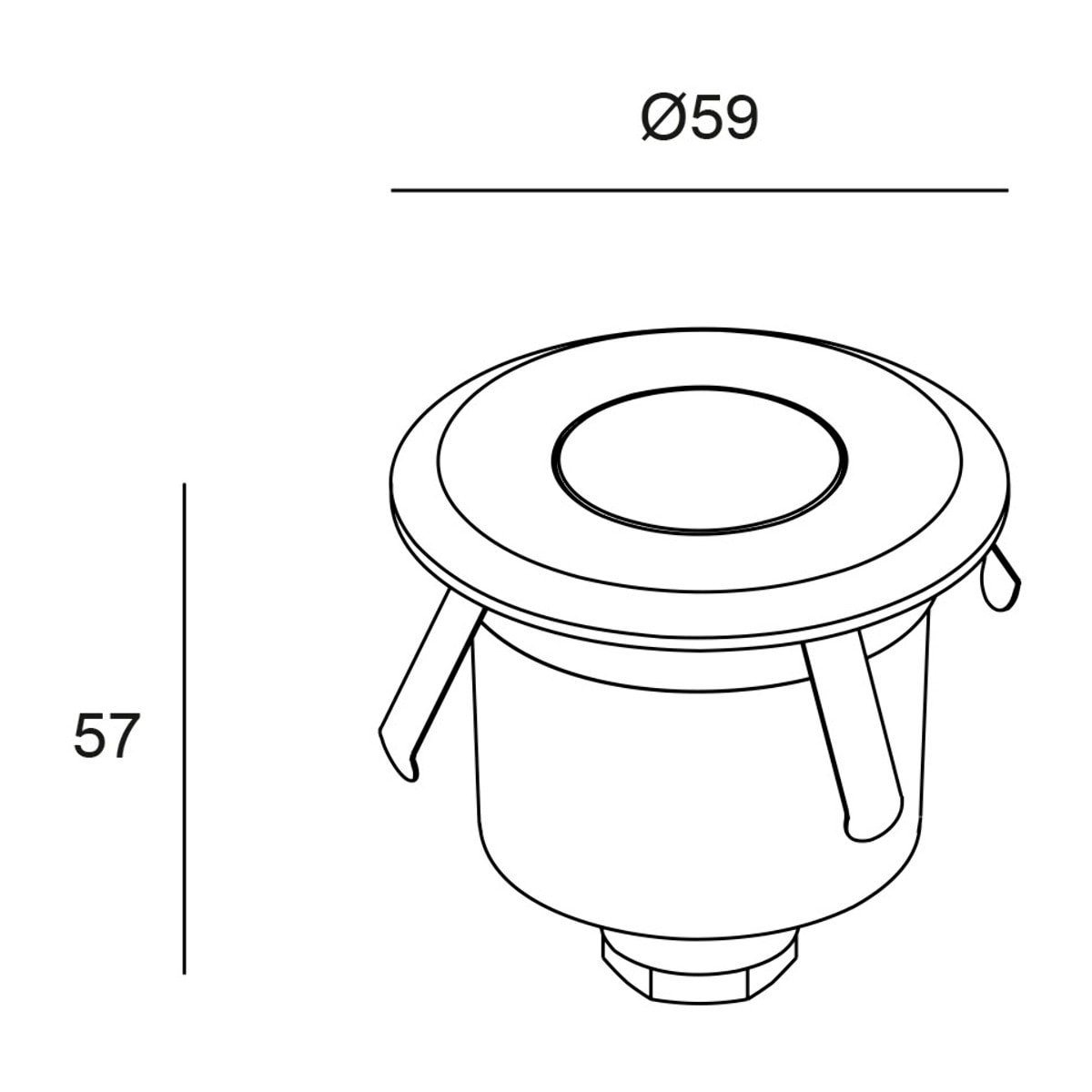 Forlight Empotrable de Suelo LED 2W Exterior IP65-IP67, Luz Cálida 3000K, Aluminio y Policarbonato, Diseño Compacto 59mm, Control ON-OFF, Iluminación Segura y Elegante