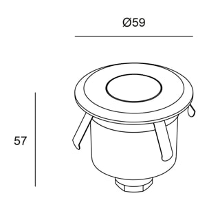 Forlight Empotrable de Suelo LED 2W Exterior IP65-IP67, Luz Cálida 3000K, Aluminio y Policarbonato, Diseño Compacto 59mm, Control ON-OFF, Iluminación Segura y Elegante