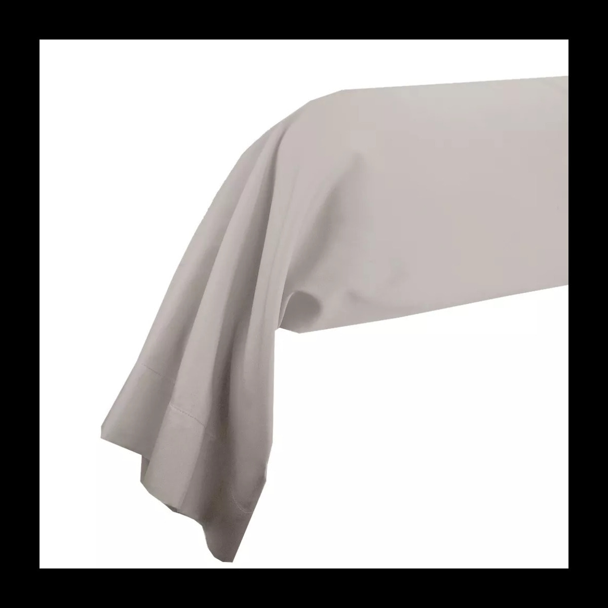 Taie de traversin satin de coton uni beige Ava uni taupe