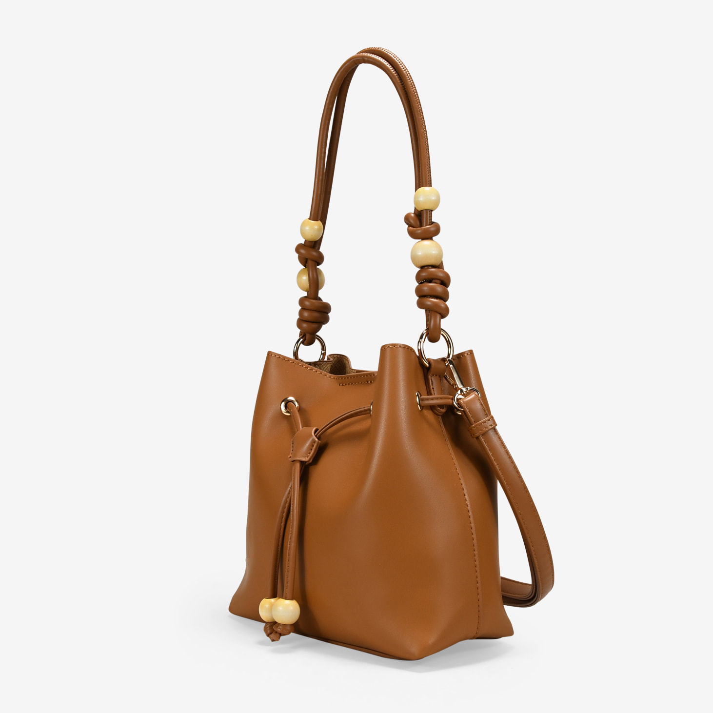 Bolso cubo tostado con doble asa