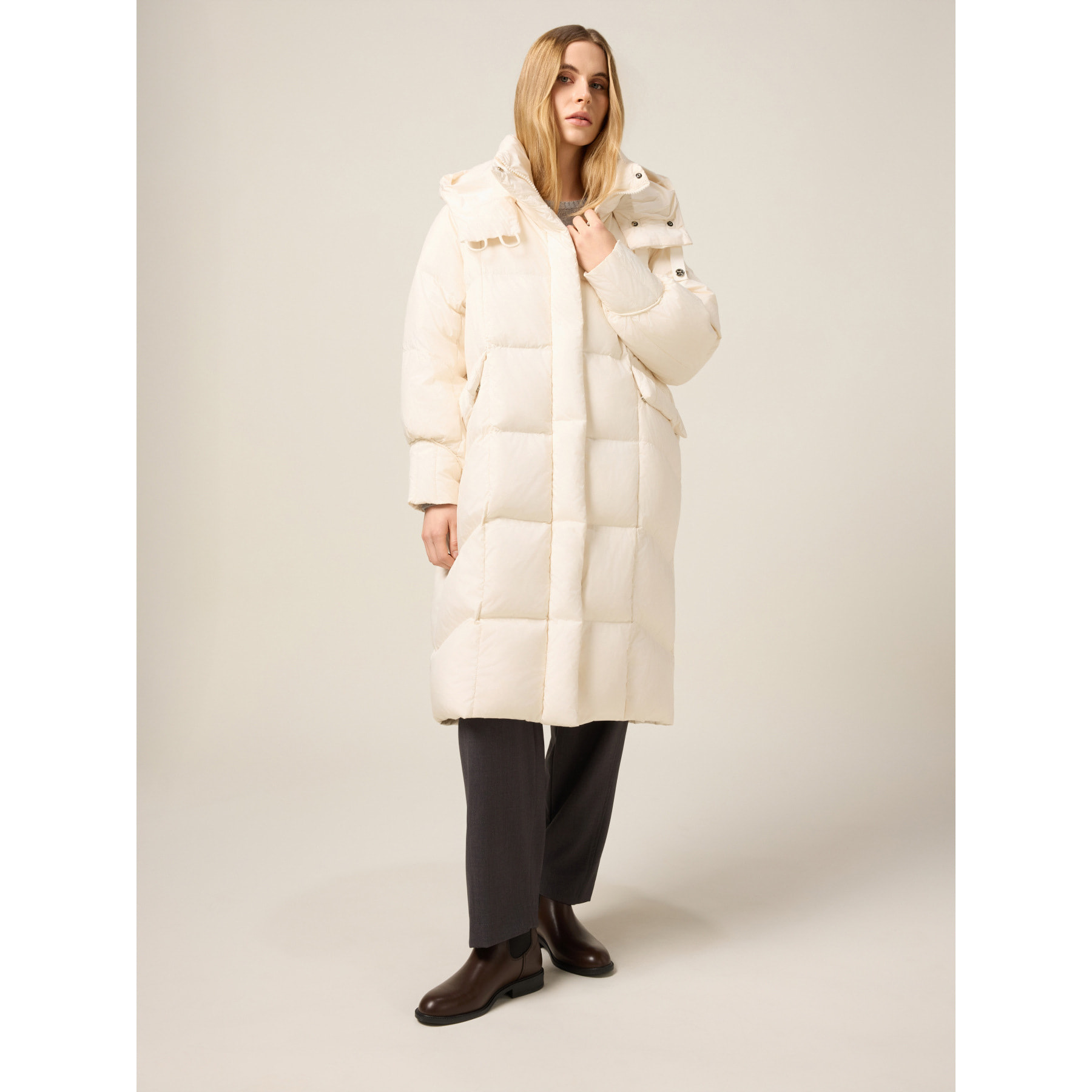 Oltre - Piumino lungo in vera piuma - Bianco