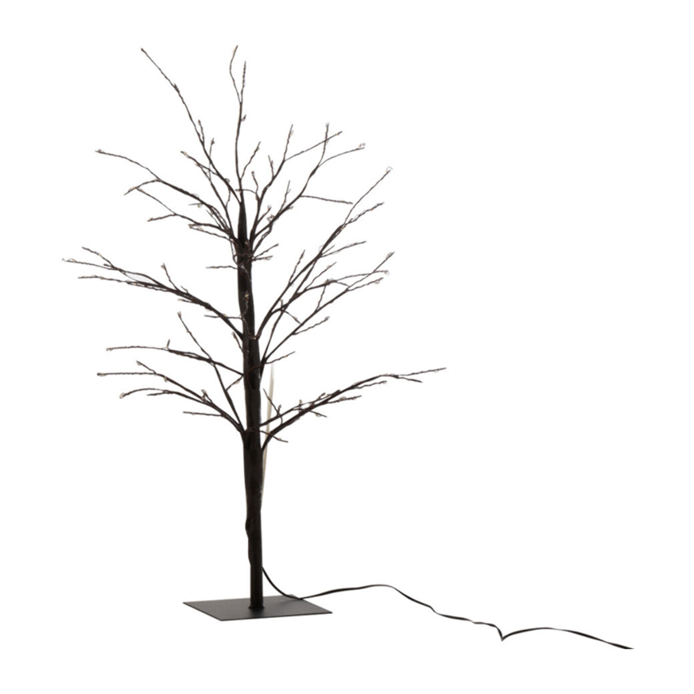 J-Line Arbre Nu + Led Metal Noir Small