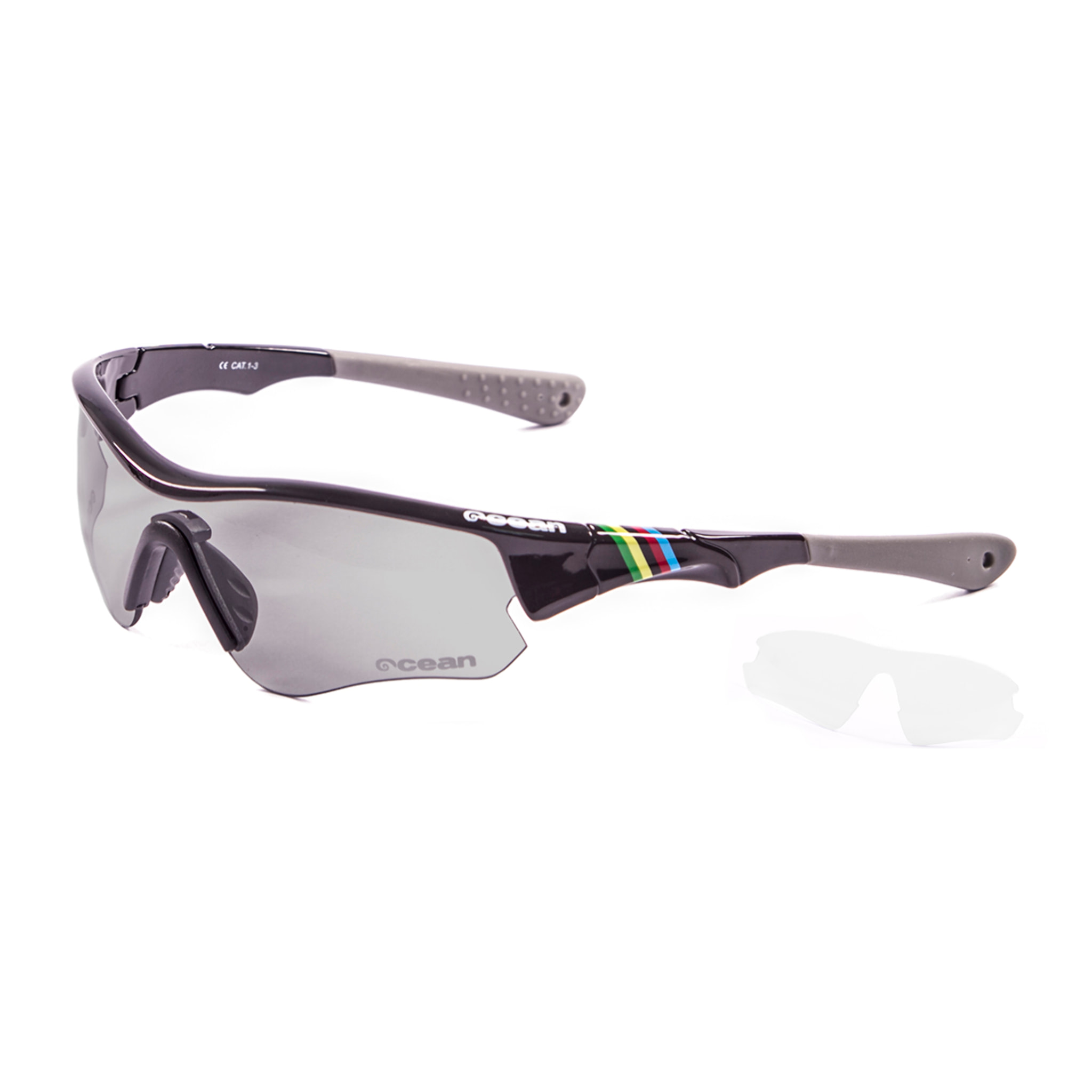 Gafas de ciclismo OCEAN IRON - Negro brillante / Ahumada