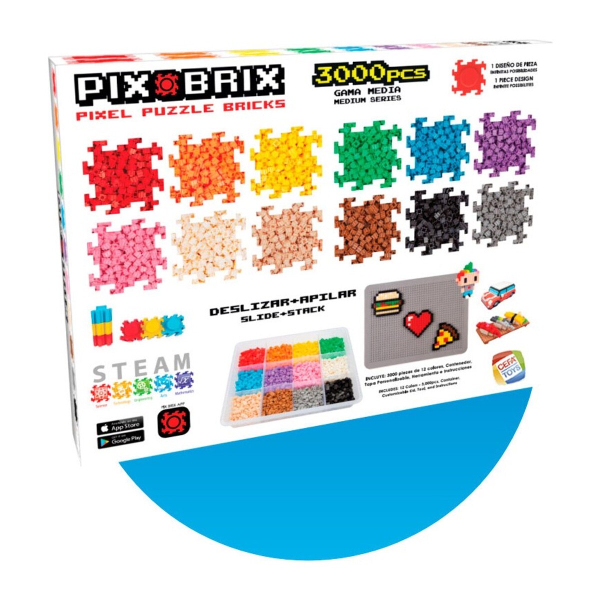 PIX BRIX PIXEL ART SET 3.000 PIEZASCOLORES SURTIDOS GAMA MEDIA
