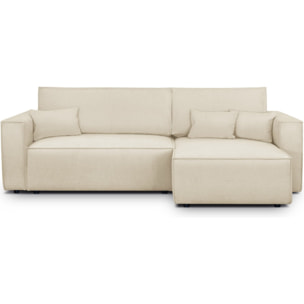 Canapé d'angle convertible 4 places en tissu chenille - LIVIA