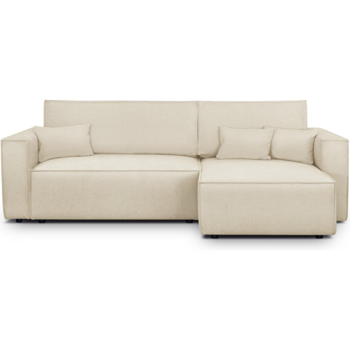 Canapé d'angle convertible 4 places en tissu chenille - LIVIA