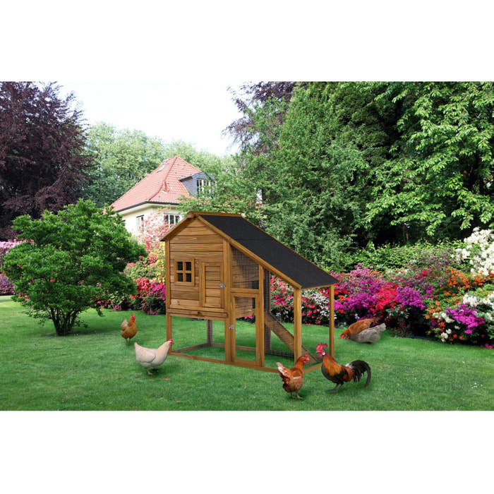 Poulailler "Lily" avec pondoir en bois - Marron