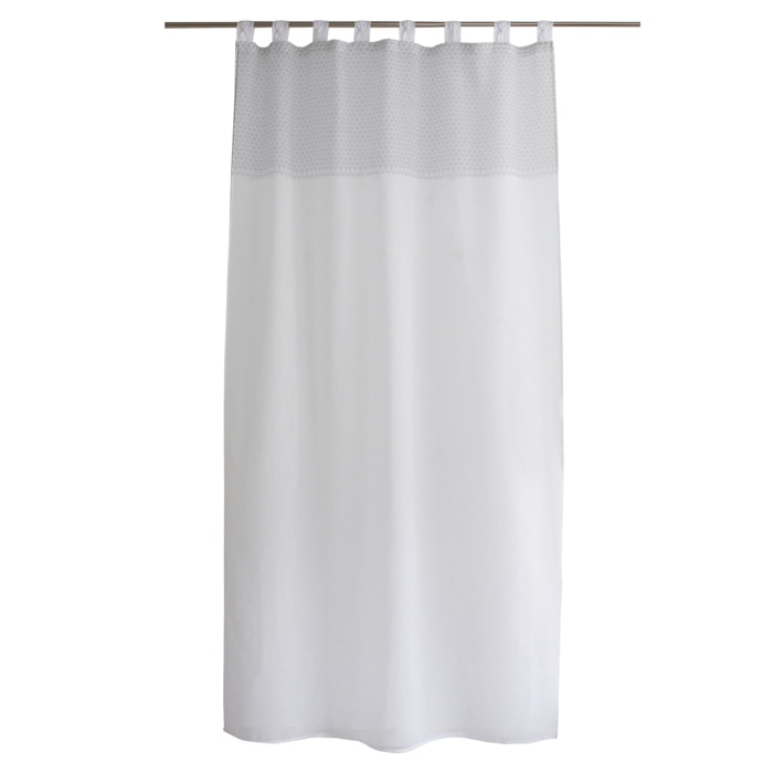 Voilage œillets à motifs géométriques - Gris