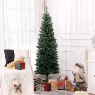 Árbol de Navidad Estrecho 180 cm Árbol de Navidad Tipo Lápiz con Base Plegable y 479 Ramas para Dormitorio Oficina Verde