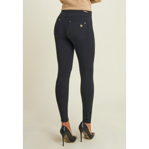 Pantaloni super skinny vita alta bande incrociate