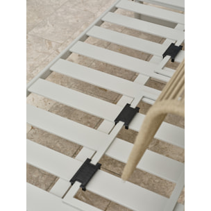 IRUN - Salon de jardin d'angle 6 places en corde tissée et aluminium