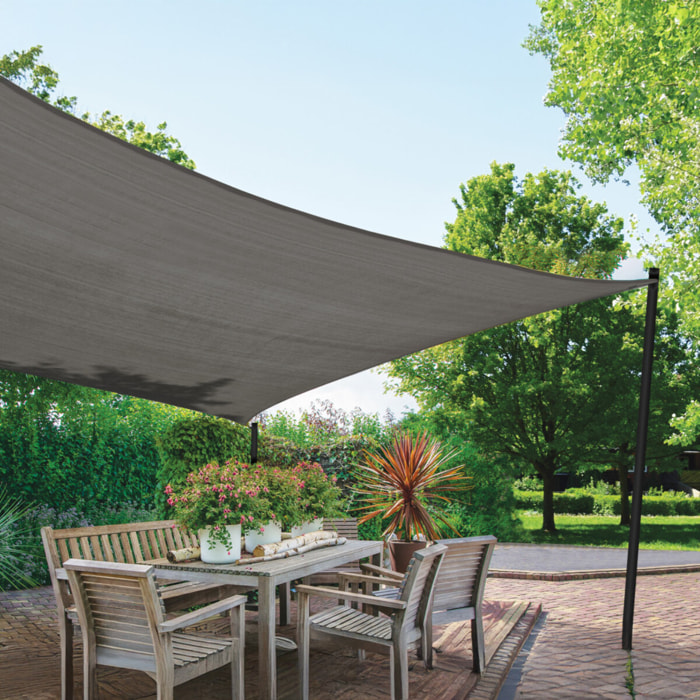 Voile d'ombrage rectangulaire gris 4x3m
