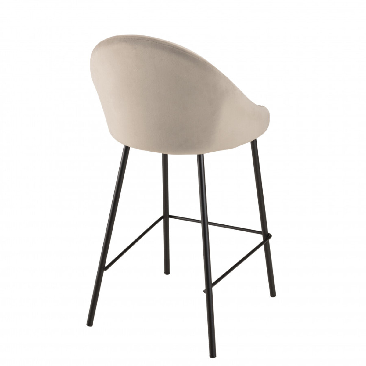 AUGUSTIN - Lot de 2 tabourets d'ilot velours chamois hauteur d'assise 65cm
