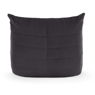 EMILE - Fauteuil en velours côtelé anthracite