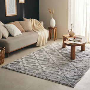 HARMONIE - Tapis motif géométrique gris