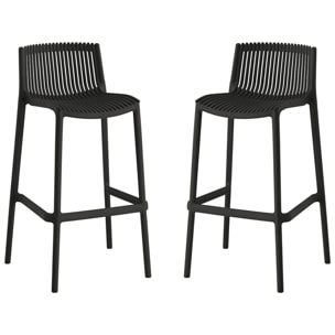 Lot de 2 chaises hautes empilables en plastique "Néora" - Noir