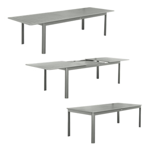 Table de jardin kaki SEATTLE extensible aluminium. 10 places. 227 / 290 x 100 x 75 cm
