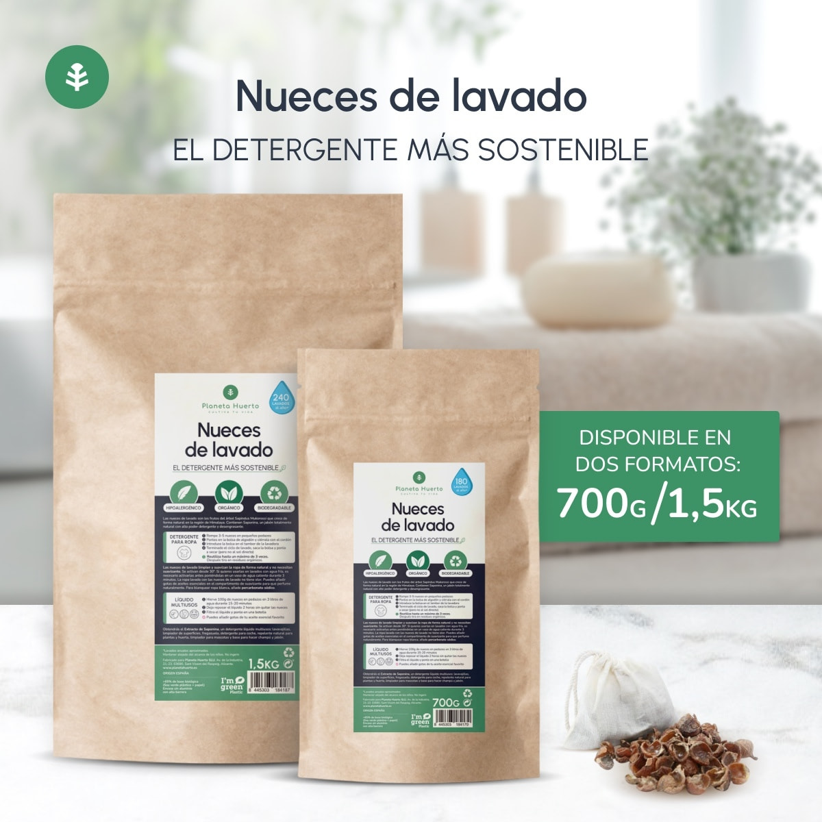 PLANETA HUERTO | Nueces de Lavado naturales y biodegradables - 1 kg