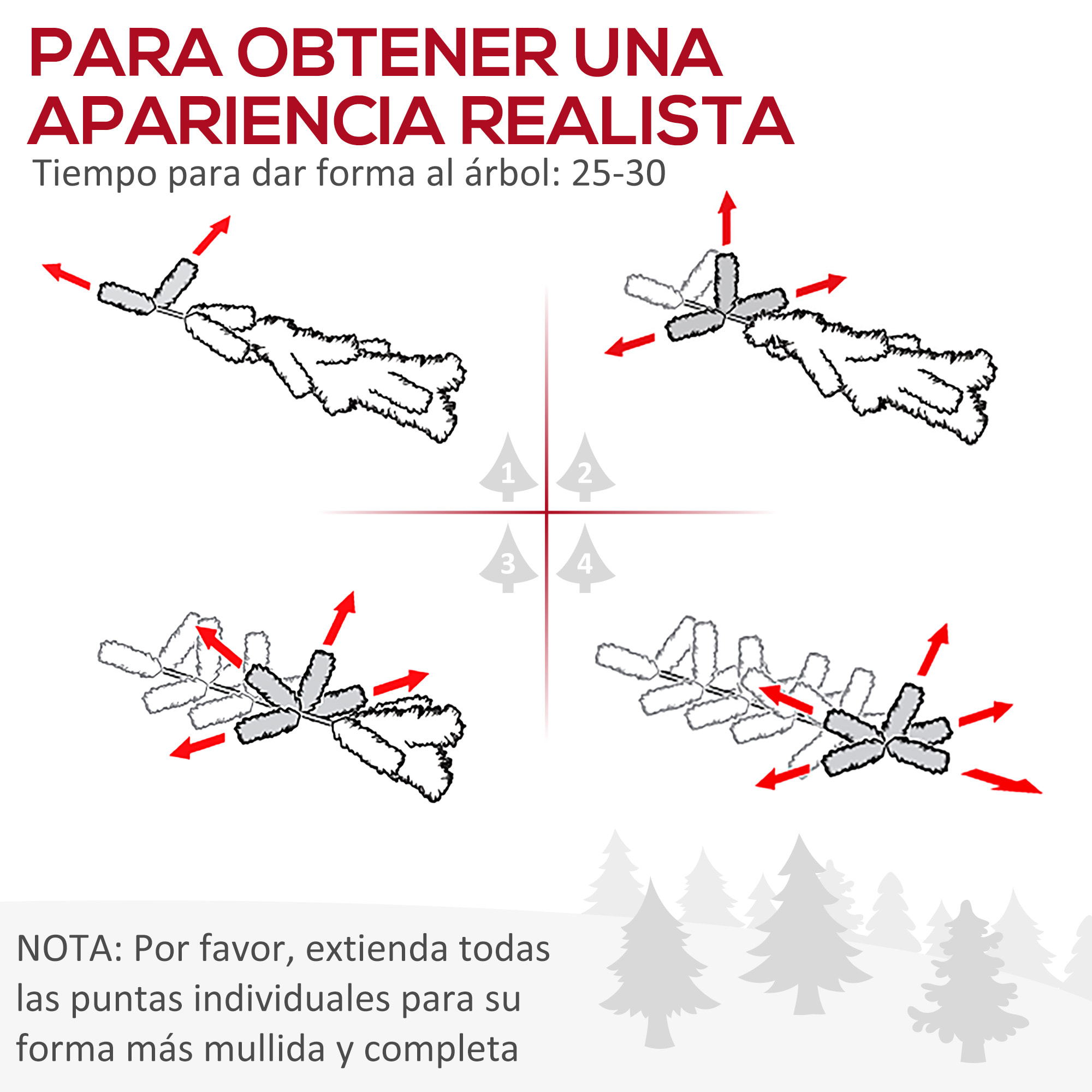 árbol de Navidad Artificial 210 cm Ignífugo con 1036 Ramas Adornos Decorativos
