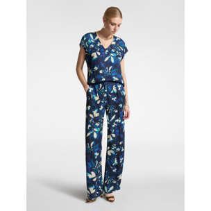 Elena Mirò - Top floreale in viscosa - Blu