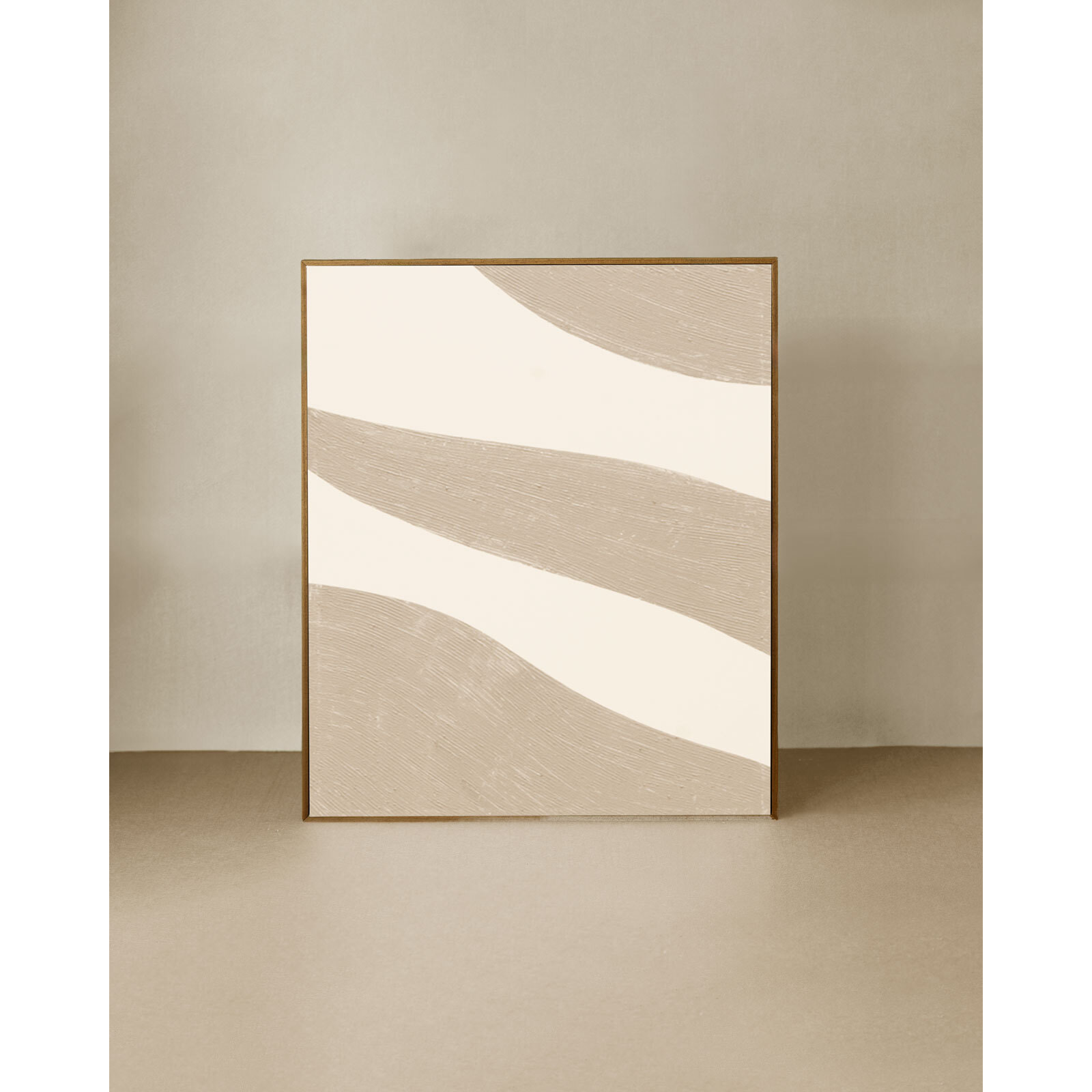 Cuadro beige y blanco decorativo sobre algodón con bastidor de madera pintado artesanalmente con pintura óleo de varias medidas