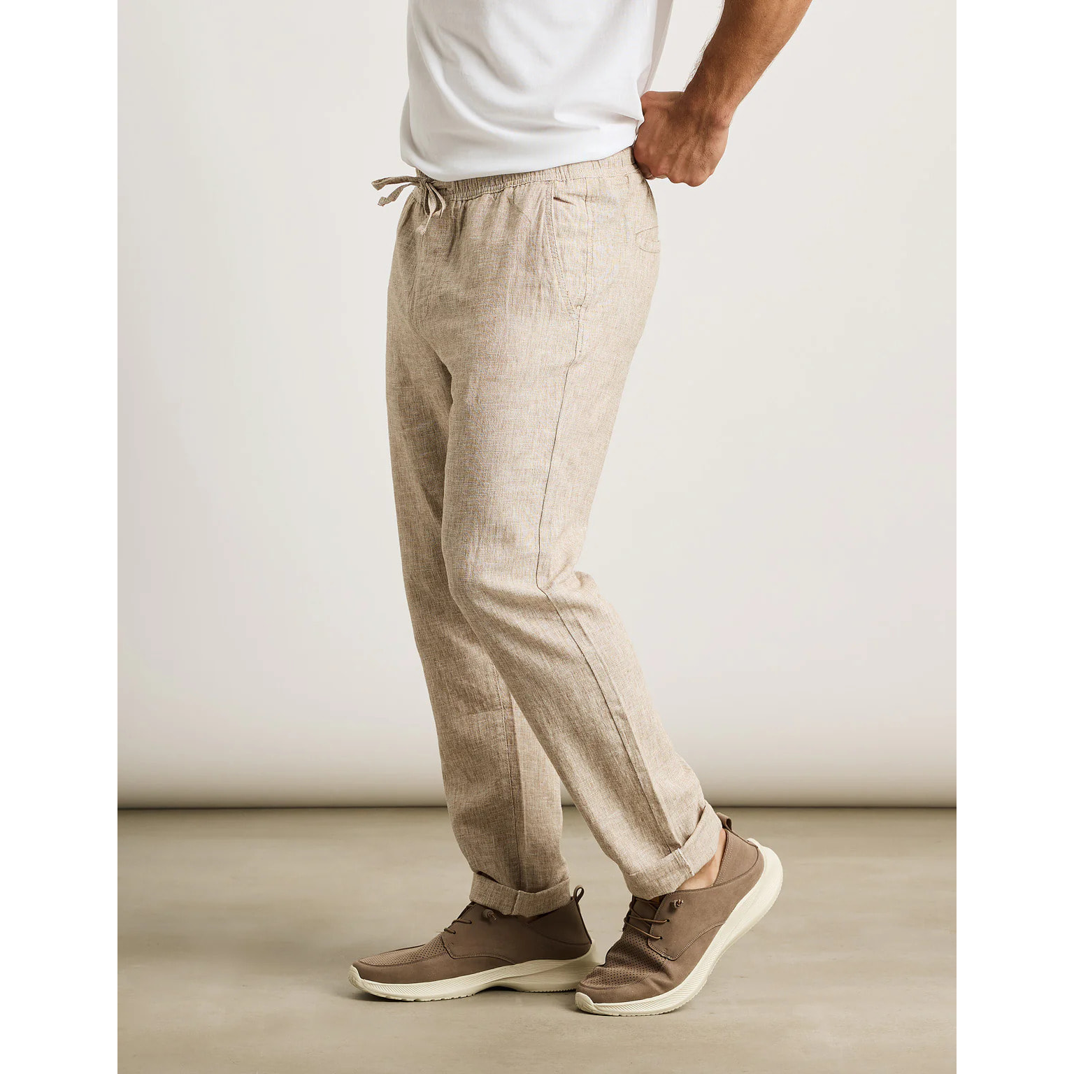 Pantalón Largo Beige Lino - Daniel