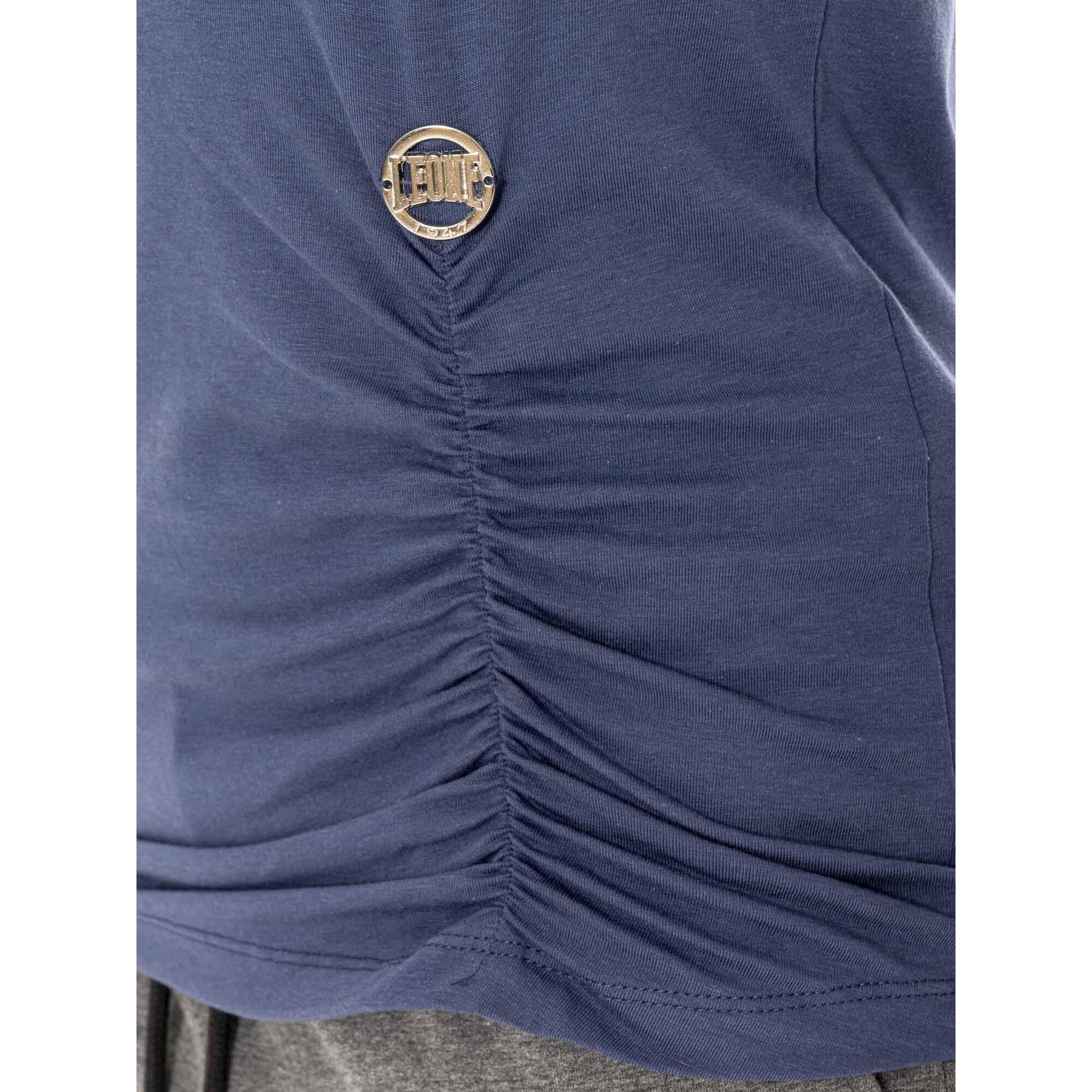 Camiseta mujer Leone 1947 Apparel Braid manga larga cuello alto plisado