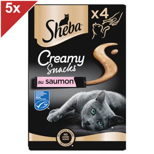 SHEBA Creamy Snacks sticks au saumon friandise crémeuse pour chat 12g (5x12g)