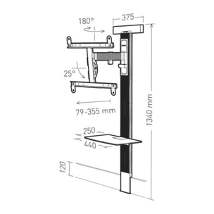 Support mural TV ERARD EXOSTAND 400