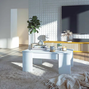 Mesa de centro elevable con almacenaje en blanco artick 100x45-56 cm Vita Blanco Artik (Blanco Mate)