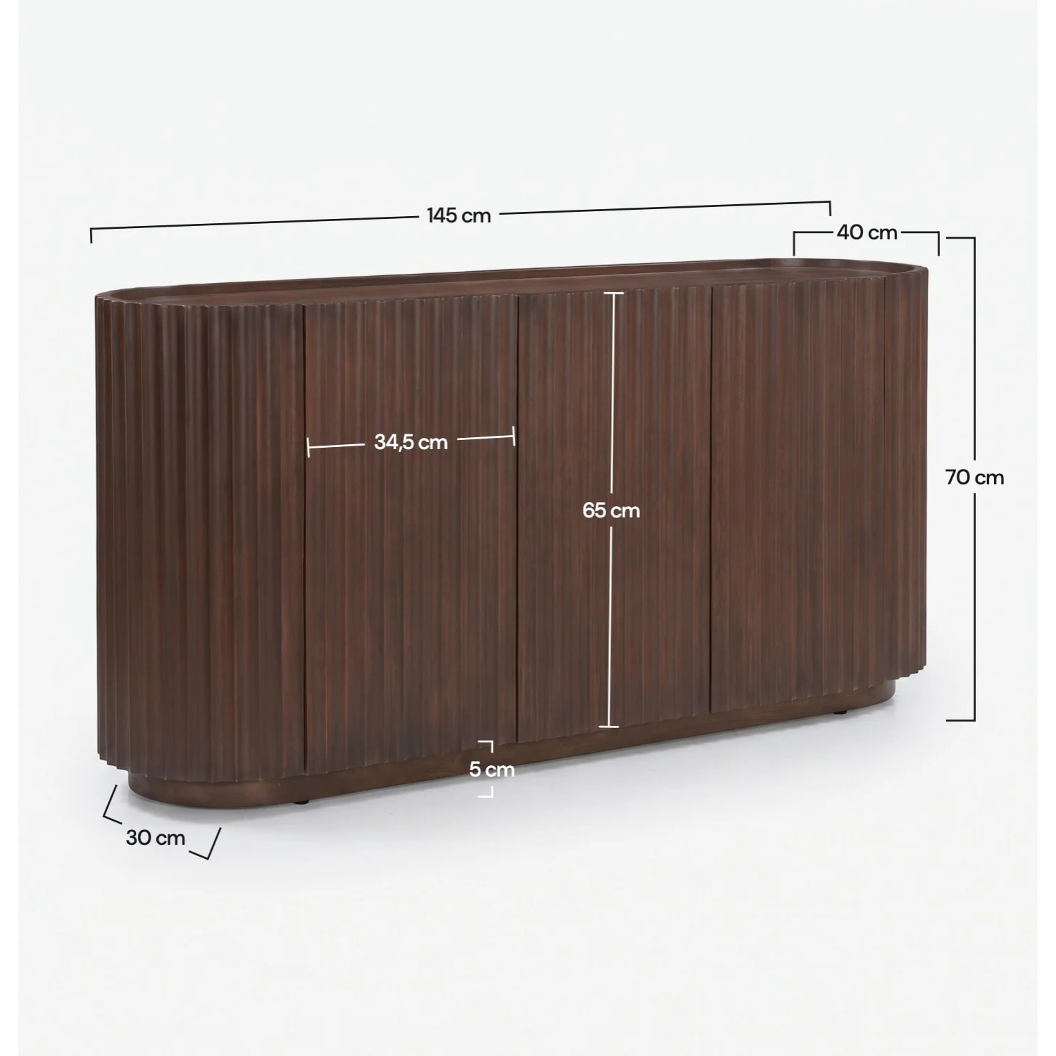 Buffet en bois de manguier noyer - Lio