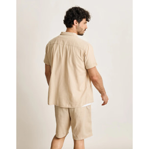 Camisa Manga Corta Beige - Buzzed