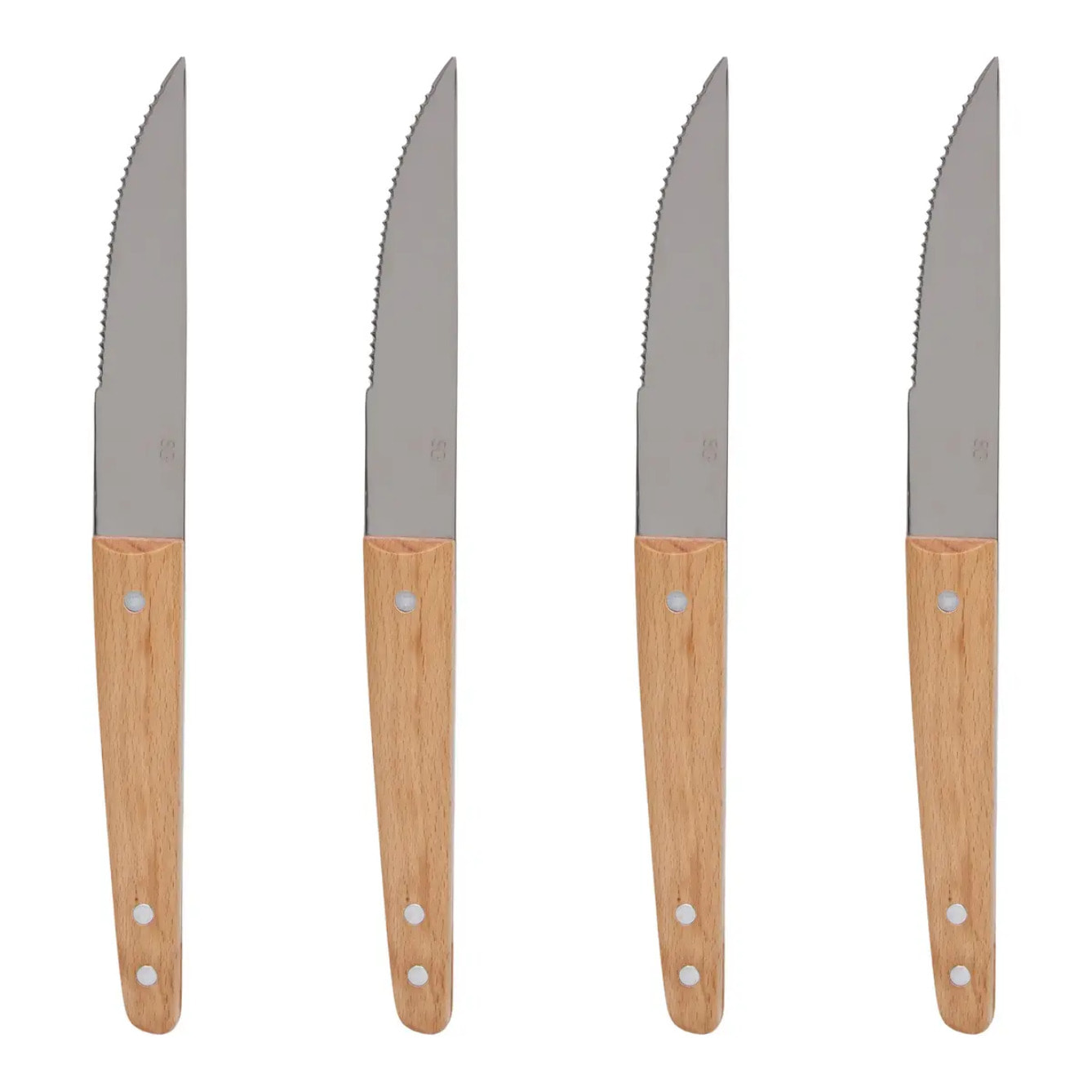 4 couteaux à steak Élégance L.22cm marron