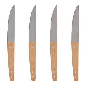 4 couteaux à steak Élégance L.22cm marron
