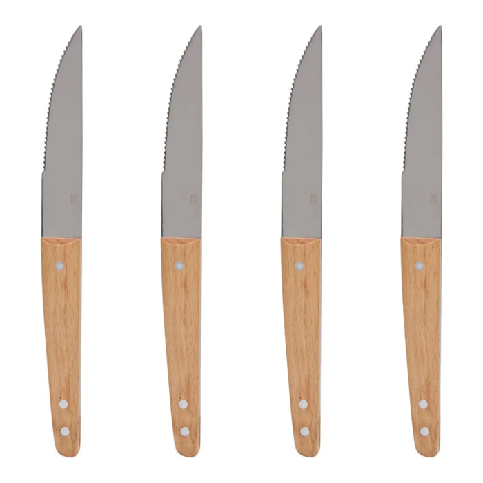 4 couteaux à steak Élégance L.22cm marron