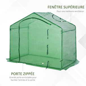 Serre de jardin balcon terrasse serre pour tomates 1,8L x 1l x 1,68H m acier PE imperméable transparent vert