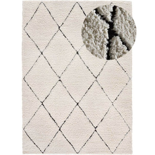 ATESA Alfombra shaggy suave estilo escandinavo crema, varias medidas disponibles