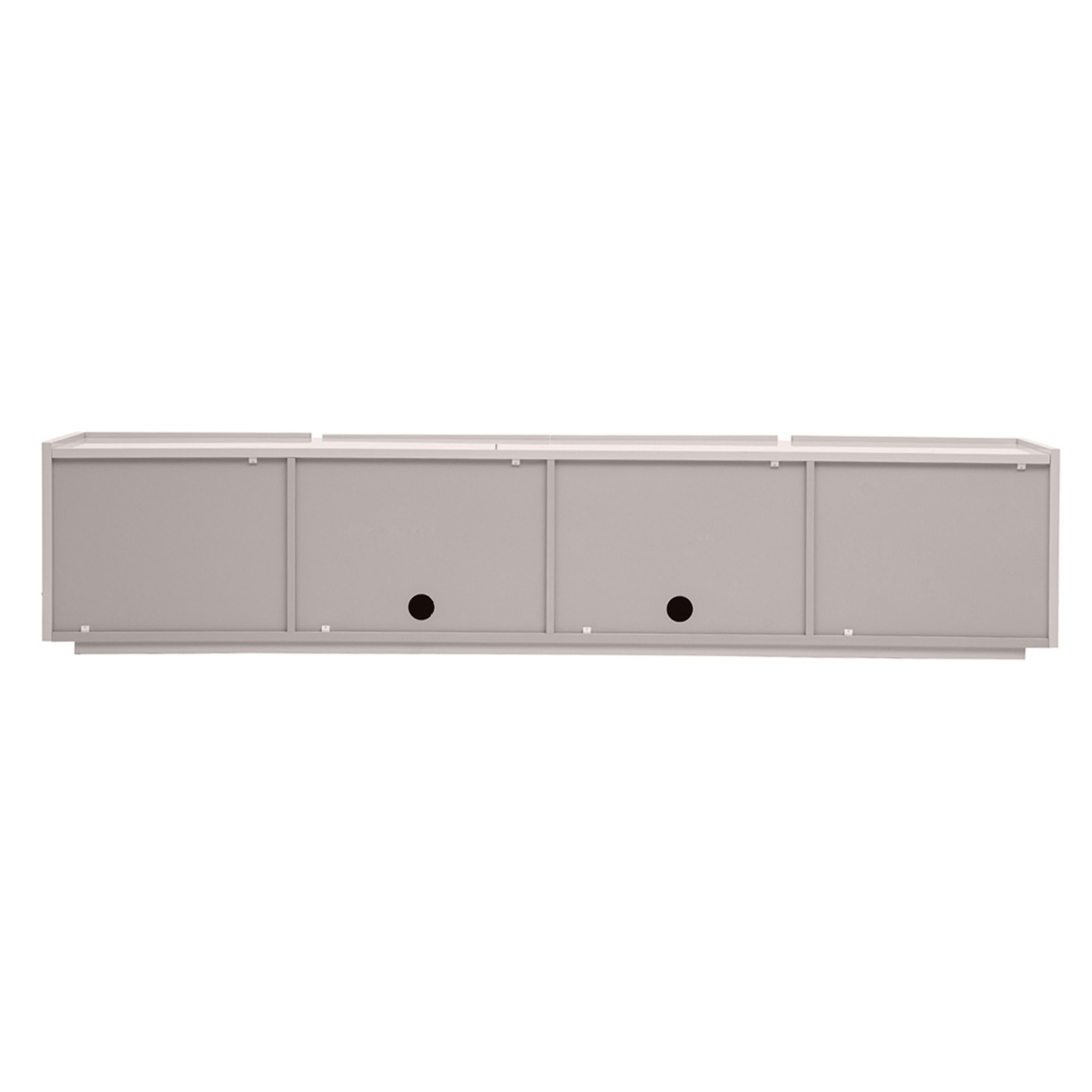 Meuble TV design beige laqué brillant avec rangements L200 cm ISAURE