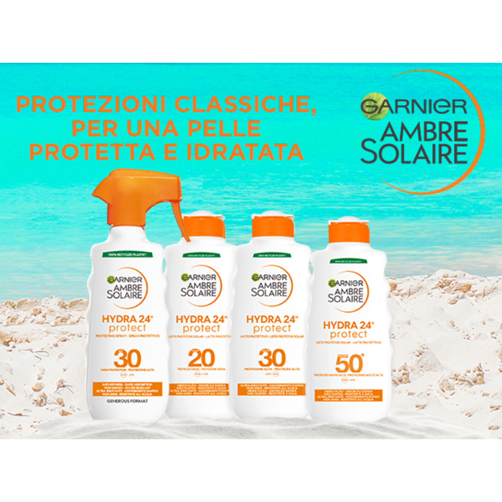 2x Latte Solare Protettivo SPF 20 Ambre Solaire Hydra 24h Protect Ultra Idratante a Protezione Media - 2 Flaconi da 200ml