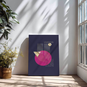 Tableau géométrique doré et rose design moderne Toile imprimée