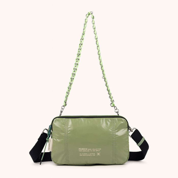 Bolso Bandolera Doble en Poliamida Reciclada DEEP RECYCLED CROSSBODY DOUBLE KHAKI