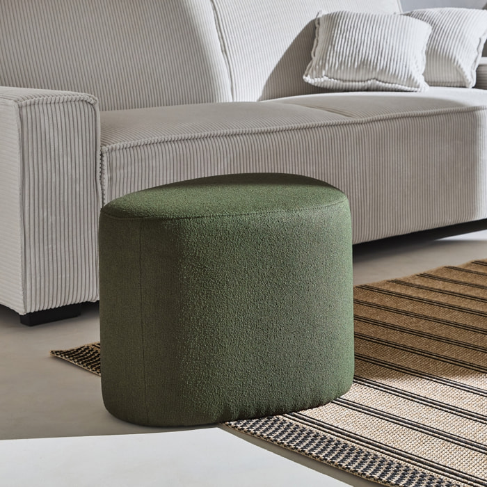 Tabouret, pouf en forme de galet tissu TAO