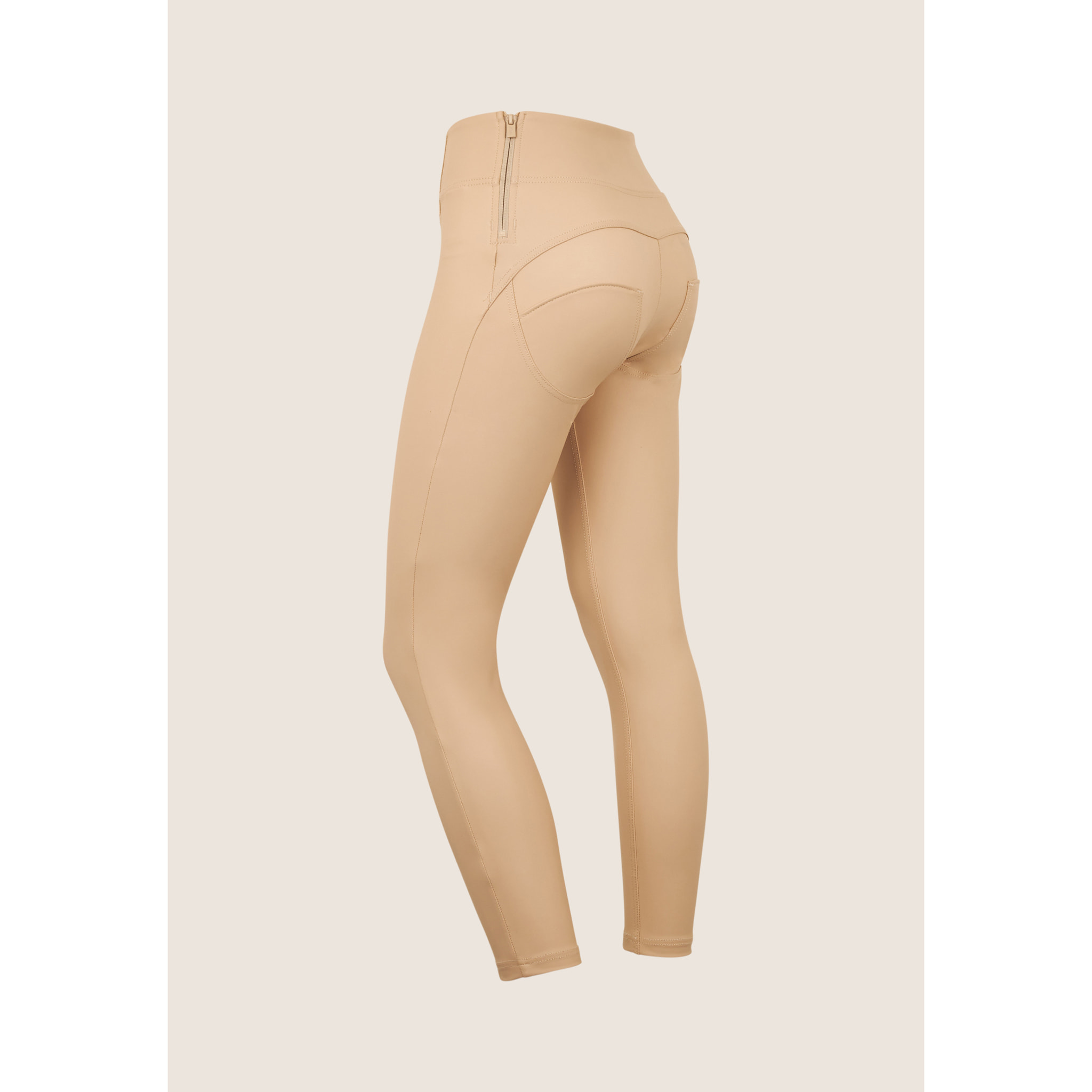 Pantaloni WR.UP 7/8 similpelle vita alta con bottoni deco