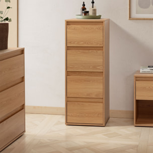 Cómoda alta Tori 4 cajones efecto Roble
