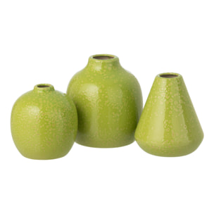 J-Line Vase -porcelaine - vert - 3 pièces