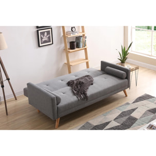 Canapé convertible 3 places en tissu gris  VANSO