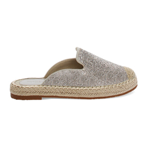 Sabot argento con pietre scintillanti