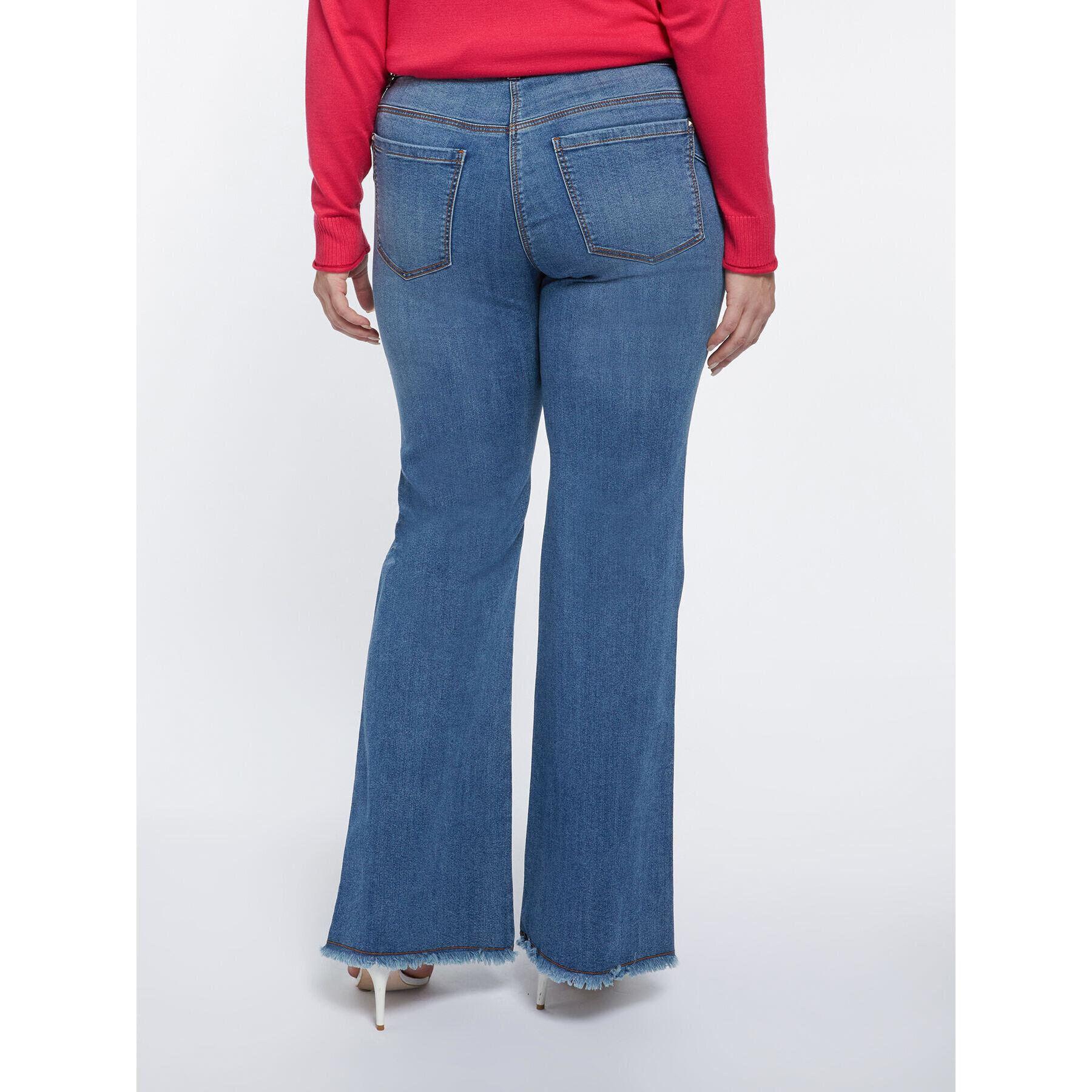 Fiorella Rubino - Jeans flare con frange al fondo - Azzurro