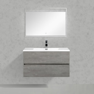 Oresteluchetta Mobile bagno ANNAT WHITE CEMENT 90 Bianco