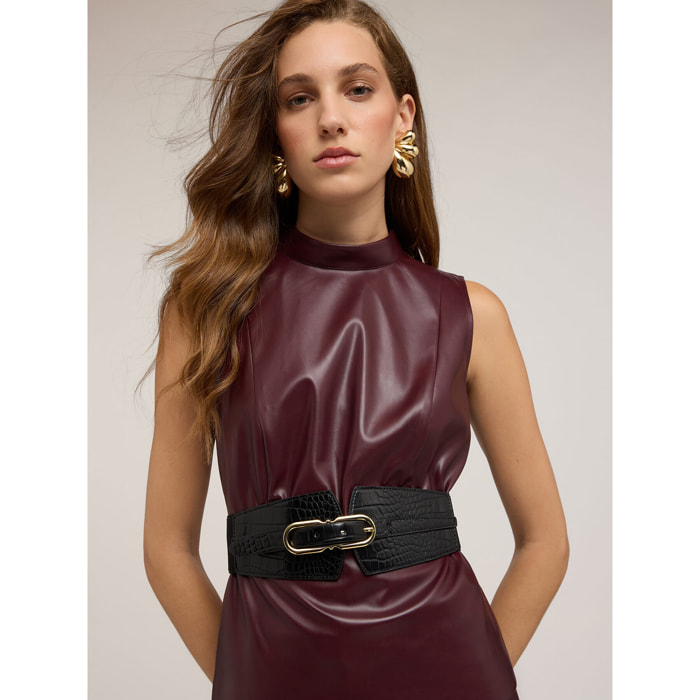 Motivi - Cinturón alto elástico con hebilla de metal - Negro